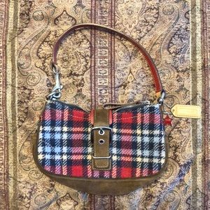 Red, white and blue small coach purse